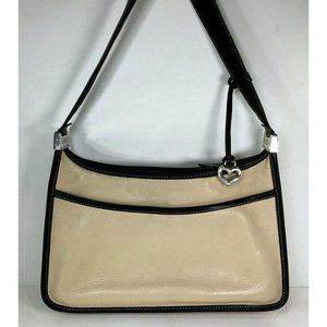 Brighton Beige Leather with Black Trim Shoulder Bag